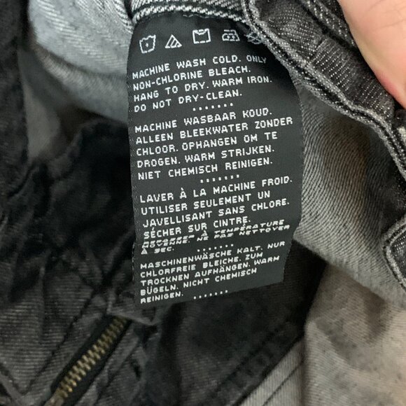 Harley Davidson Denim Moto Jacket Dark Gray Slim Fitted Full Zip Women's Size M - Picture 5 of 6